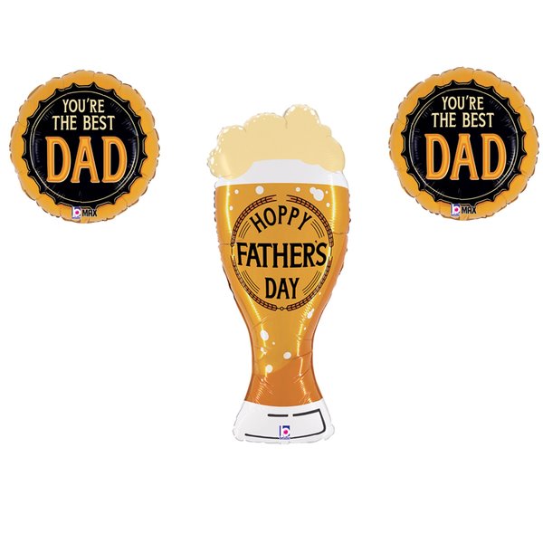 Loonballoon LOONBALLON Father's Day Theme Balloon Set, 39in. Hoppy Father's Day Beer Balloon 97102